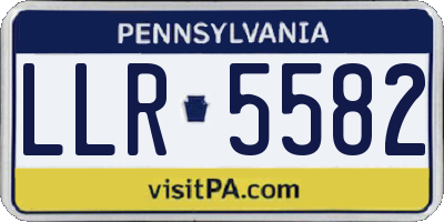 PA license plate LLR5582