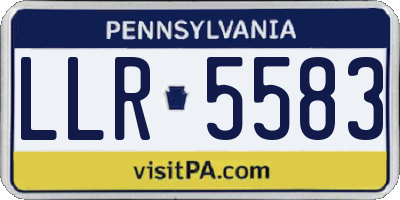 PA license plate LLR5583