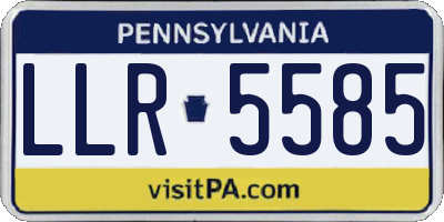 PA license plate LLR5585