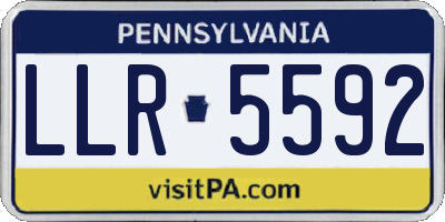 PA license plate LLR5592