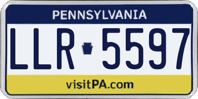 PA license plate LLR5597