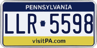 PA license plate LLR5598