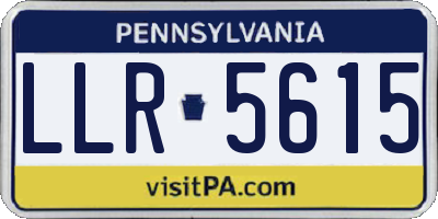 PA license plate LLR5615