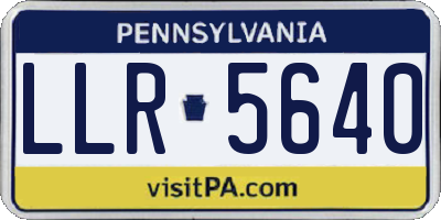 PA license plate LLR5640