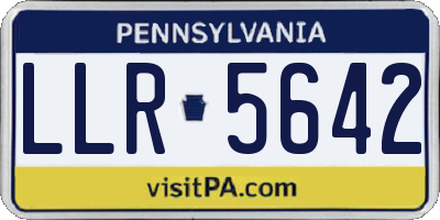 PA license plate LLR5642