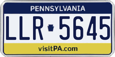 PA license plate LLR5645