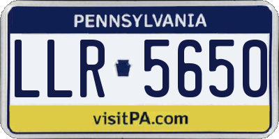 PA license plate LLR5650