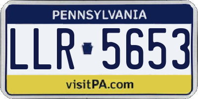 PA license plate LLR5653