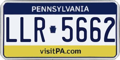 PA license plate LLR5662