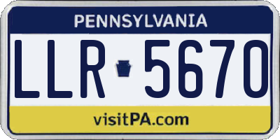 PA license plate LLR5670