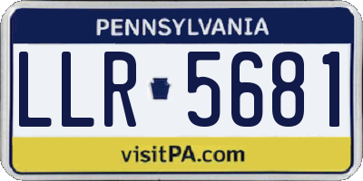 PA license plate LLR5681