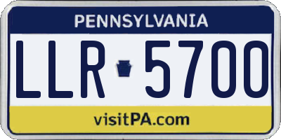 PA license plate LLR5700