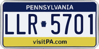 PA license plate LLR5701