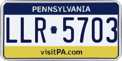 PA license plate LLR5703
