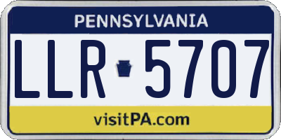PA license plate LLR5707