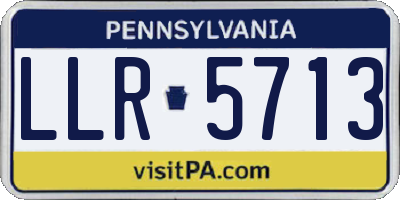 PA license plate LLR5713