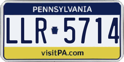 PA license plate LLR5714