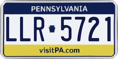 PA license plate LLR5721
