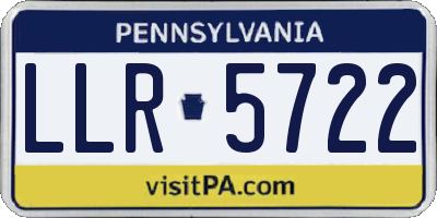 PA license plate LLR5722