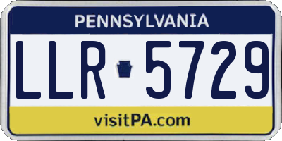 PA license plate LLR5729