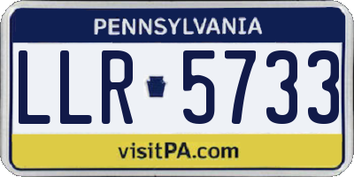 PA license plate LLR5733