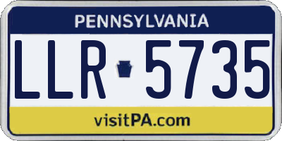 PA license plate LLR5735