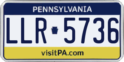 PA license plate LLR5736