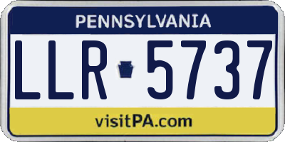 PA license plate LLR5737