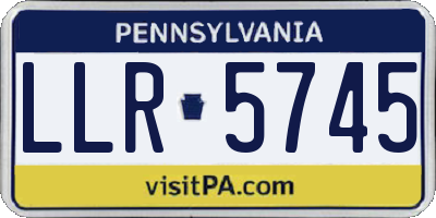 PA license plate LLR5745