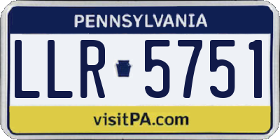 PA license plate LLR5751