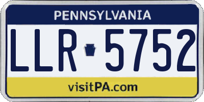 PA license plate LLR5752