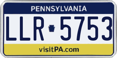 PA license plate LLR5753
