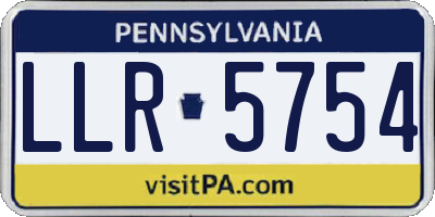 PA license plate LLR5754