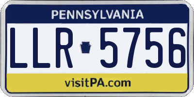 PA license plate LLR5756