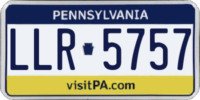 PA license plate LLR5757