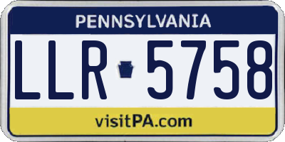 PA license plate LLR5758