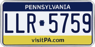 PA license plate LLR5759