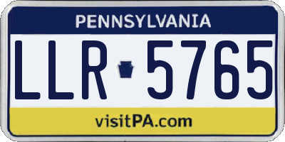 PA license plate LLR5765