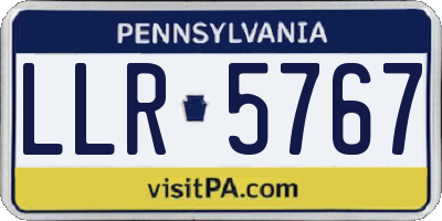 PA license plate LLR5767