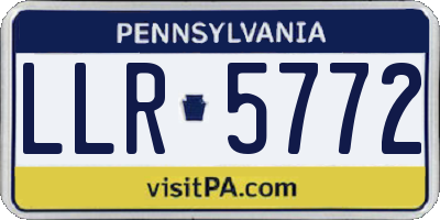 PA license plate LLR5772