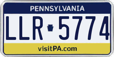 PA license plate LLR5774