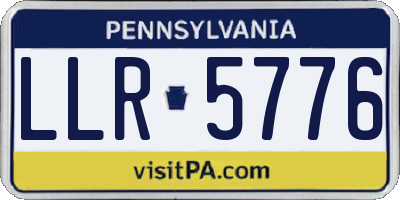 PA license plate LLR5776