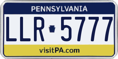 PA license plate LLR5777