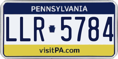 PA license plate LLR5784