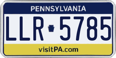PA license plate LLR5785