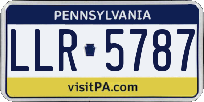 PA license plate LLR5787