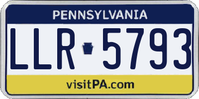 PA license plate LLR5793