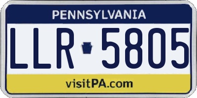 PA license plate LLR5805
