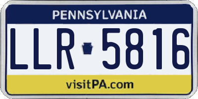 PA license plate LLR5816