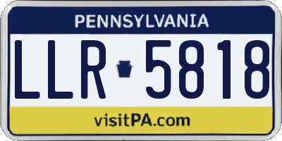 PA license plate LLR5818